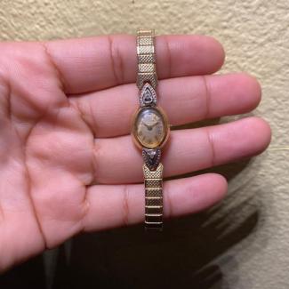 2set diamond 14k gold bulova watch 