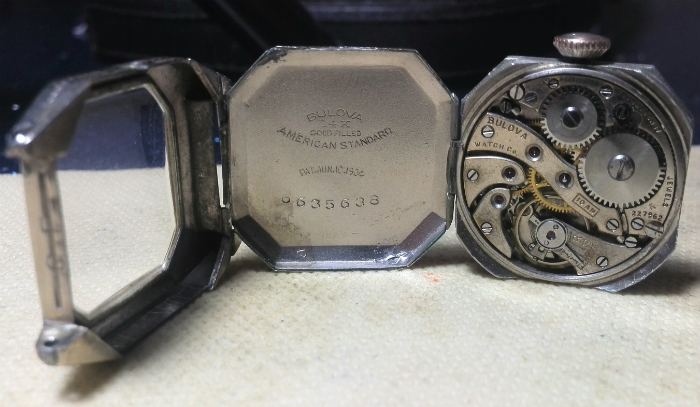 1927 Bulova Lone Eagle inside case wioth movement