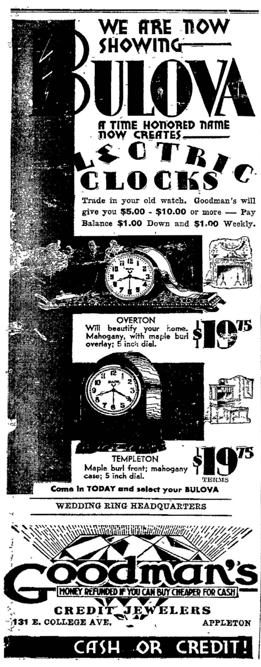 1931 Bulova clocks