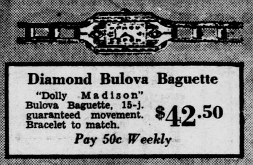 1933 Bulova Dolly Madison watch