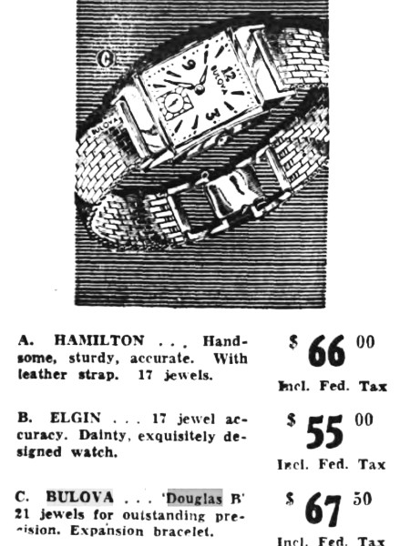 1946 Bulova Douglas "B"