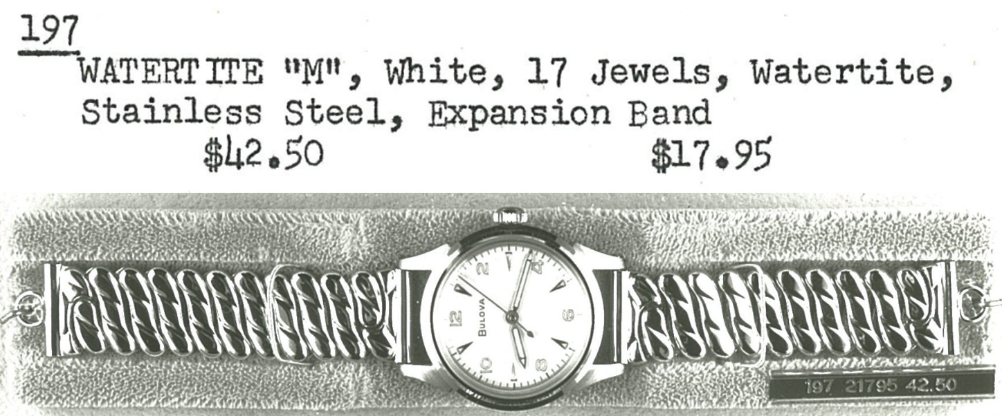 1950s Bulova Watertite "M"