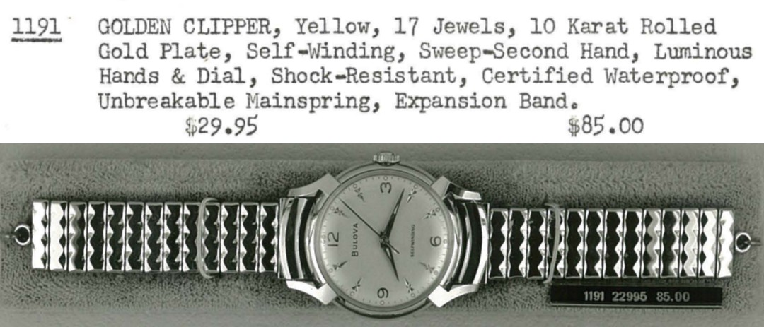 1957 Bulova Golden Clipper