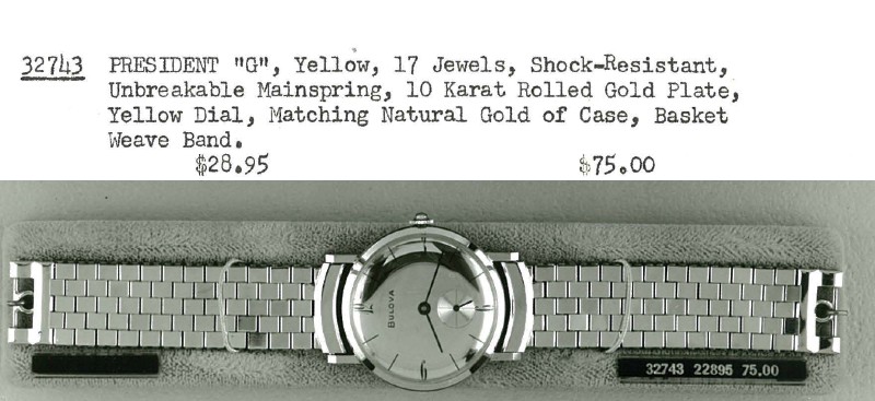 1957 Bulova President "G"