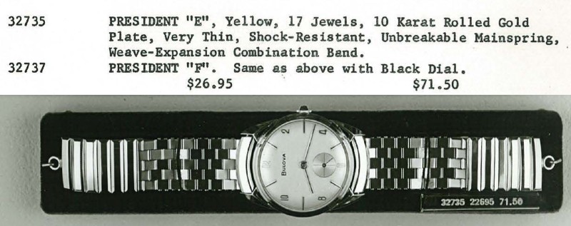 1958 Bulova President "E"