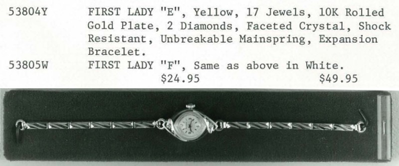 1965 Bulova First Lady "F"