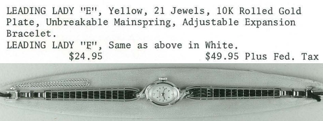 1965 Bulova Leading Lady "E" & "F"