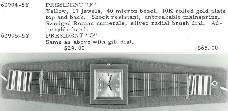1969 Bulova President "G"