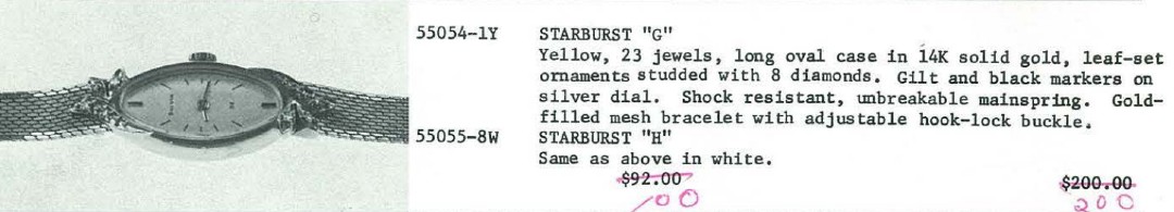 1972 Bulova Starburst "G" & "H"