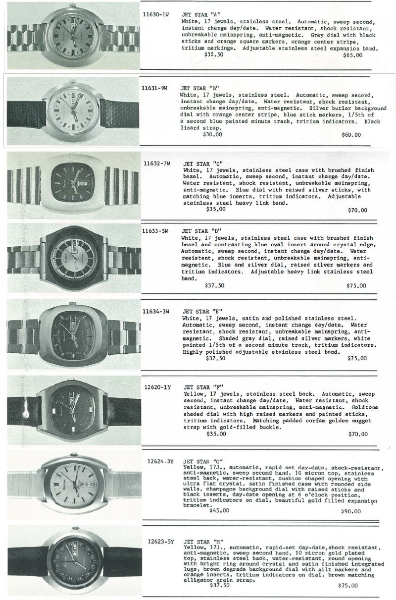 1973 Bulova Jet Star watch series