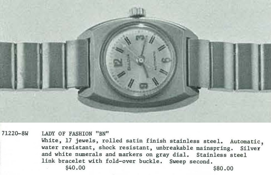 1973 Bulova Lady of Fashion "BN"