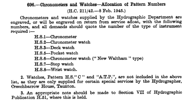 British Navy watch HS markings.