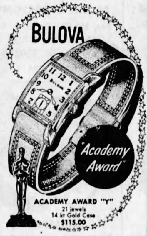 Bulova Academy award 'Y'