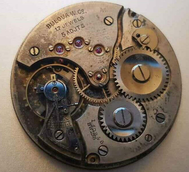 Bulova "M" 1921 pocket watch movement