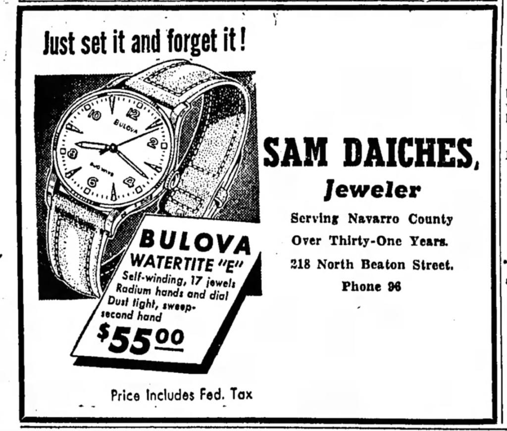 1952 Corsicana Ad