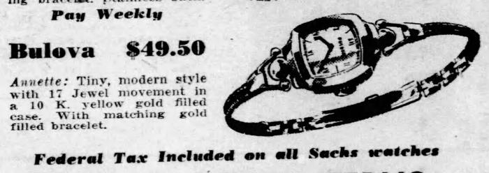 1944 Bulova Annette Ad