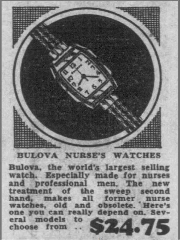 1935 Bulova Nurse Advert