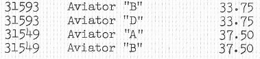 Bulova Aviator Price list and variants