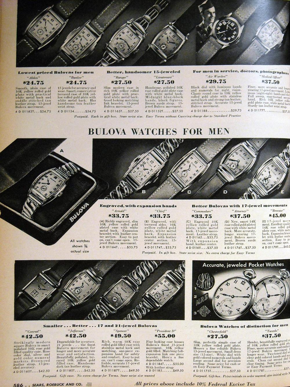 1940 Bulova Tuxedo pocketwatch