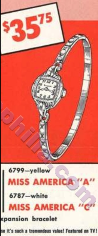 1951 Bulova Miss America “C” advertisement
