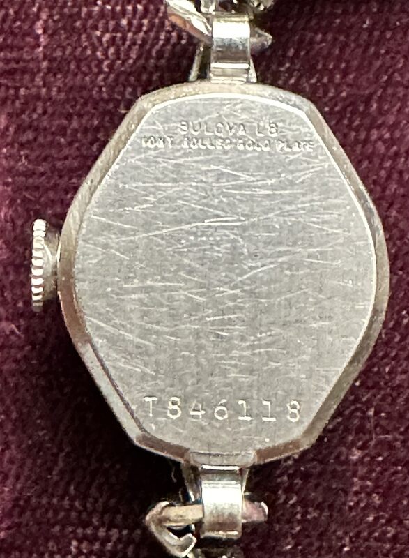 1958 Bulova Goddess of Time “X” case back