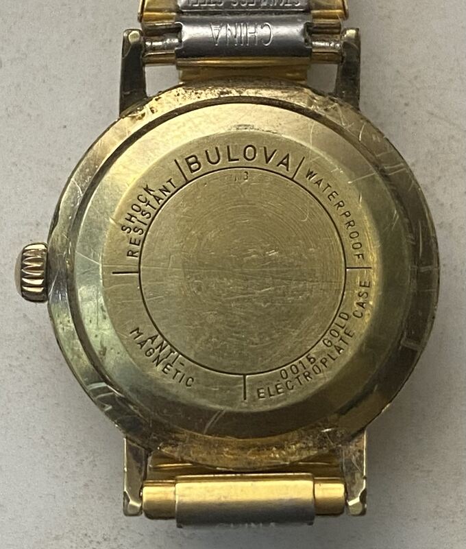 1968 Bulova Aqua Queen “B” case back