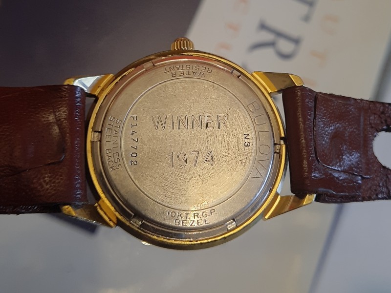 1974 Bulova Clipper "R" E.C.A.C Ice Hockey winners watch prize