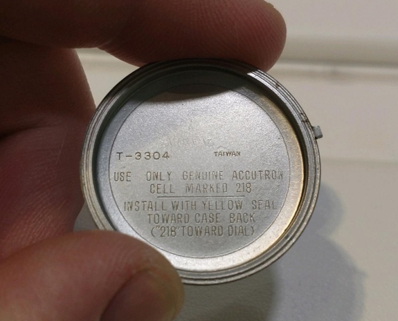 Bulova watch case back inside