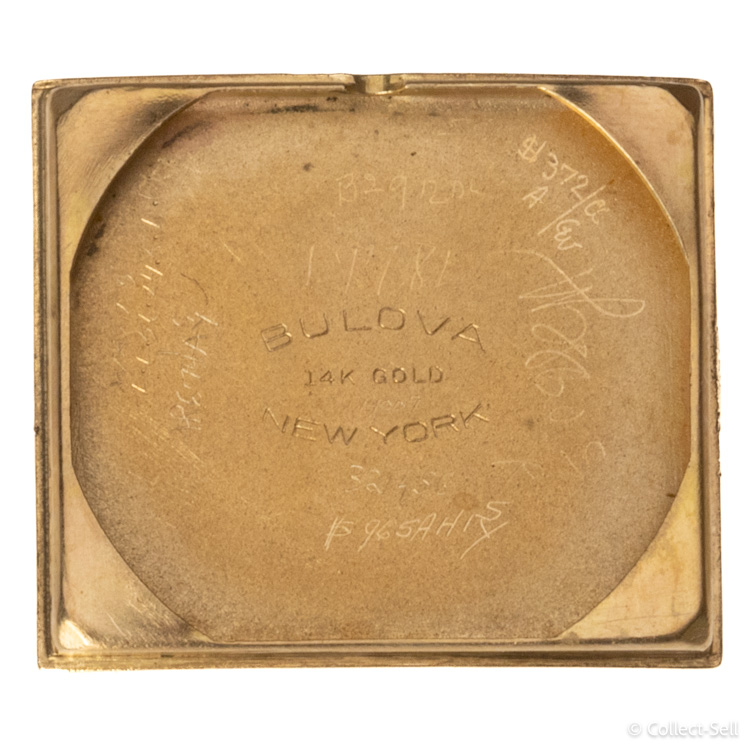 Bulova 14K 8AD 17J Wristwatch Inside Case Hallmark