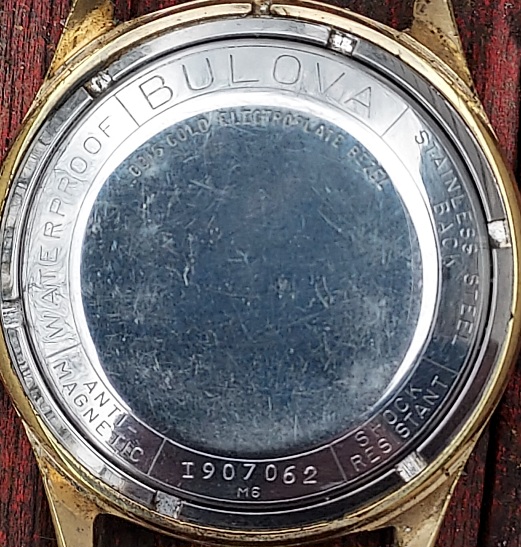 Back of watch case # I907062 date 1966