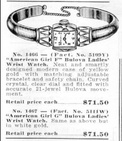 Bulova Ad, American Girl G, White Gold