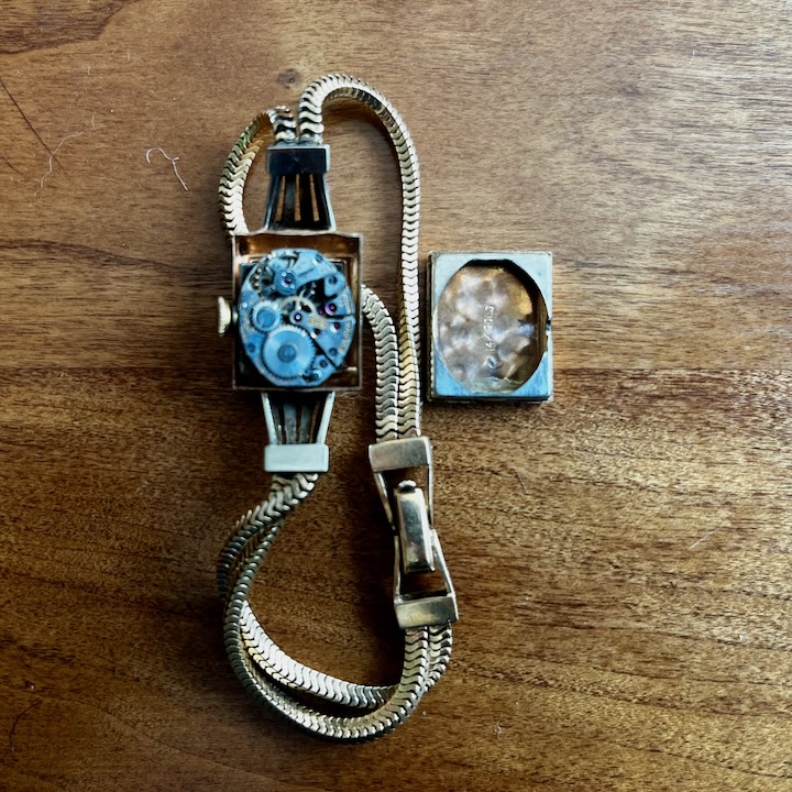 Inside back of watch