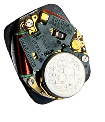 Bulova ladies watch inside of case showing date code and reference number including eight jewels unadjusted 040826