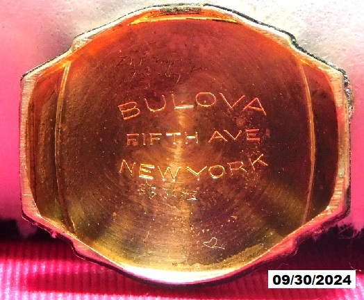 Inside bottom of case see message