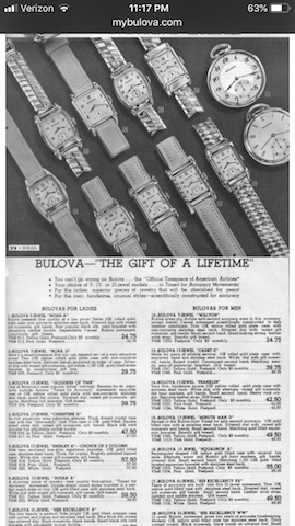 Bulova Watch advert
