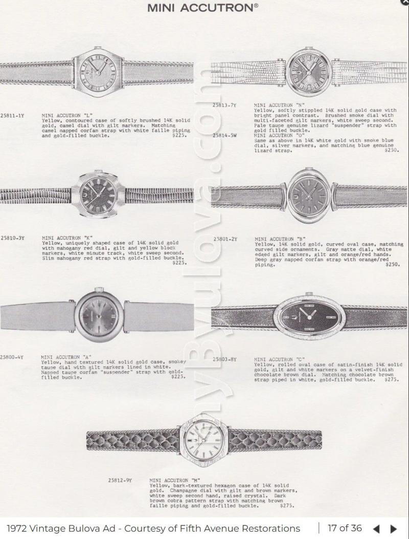 1972 advert of similar watch "K"