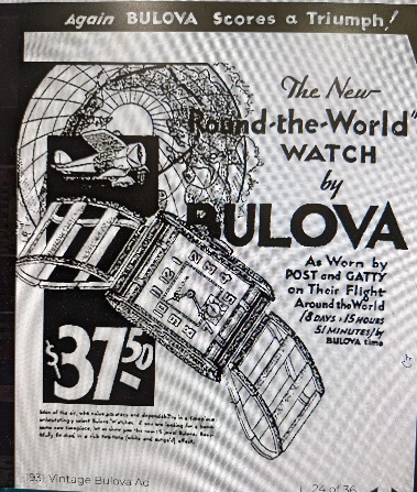 1931 Bulova Around the World watch advert