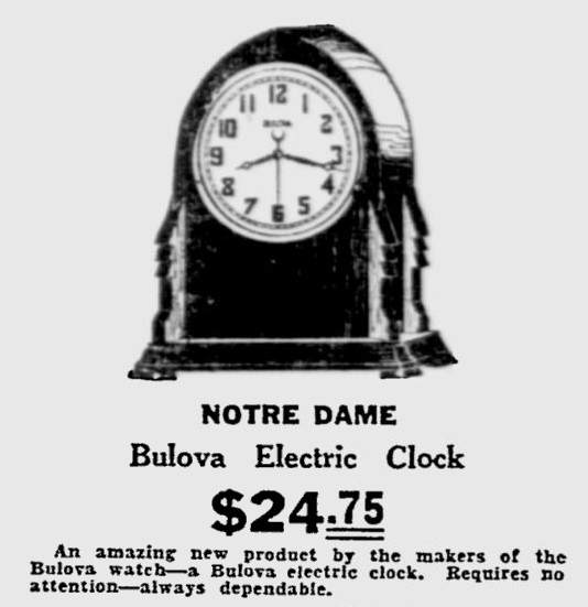 1931 Bulova Notre Dame Clock Ad
