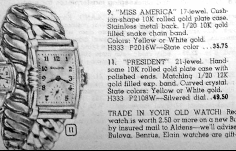 1952 Bulova President 10-9-21 Ad