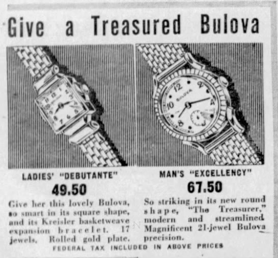 Bulova Watch advert