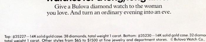 Bulova Watch advert