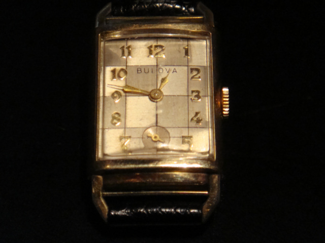 checkerboard Bulova watch face