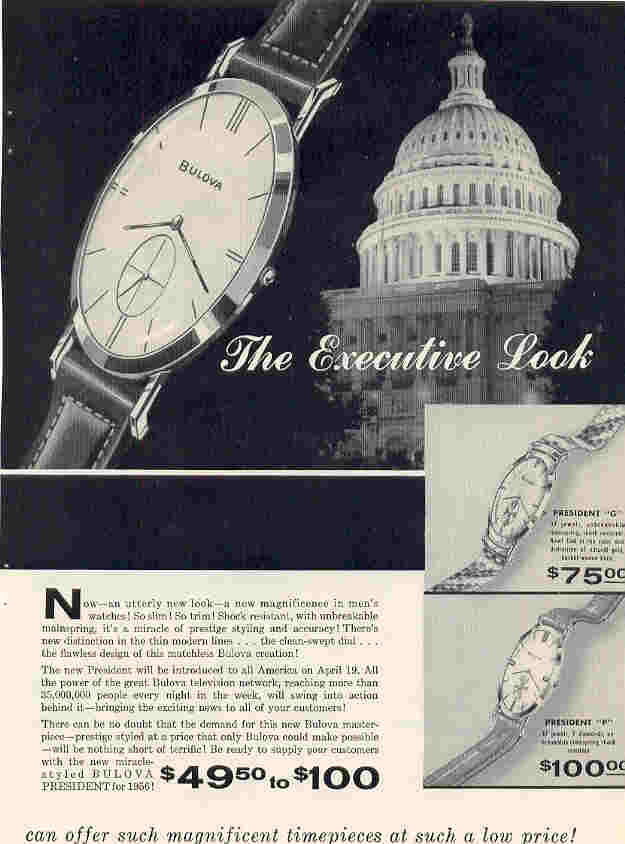 Bulova President 1956 advert